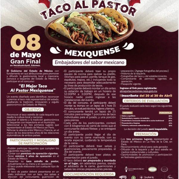 ¡Del trompo a París! Edomex busca el mejor taco al pastor; los ganadores viajarán a Francia